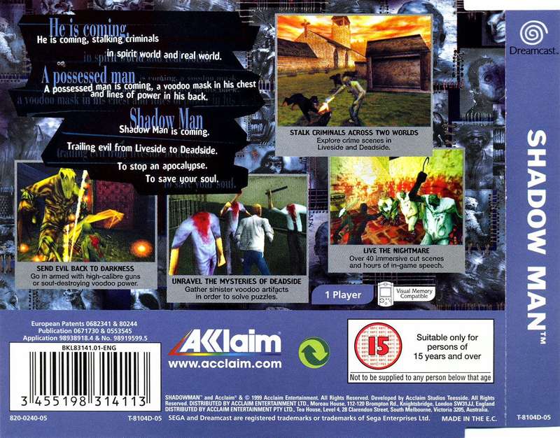 Shadow Man [Grade B](Dreamcast)(Pwned) - Acclaim 250G