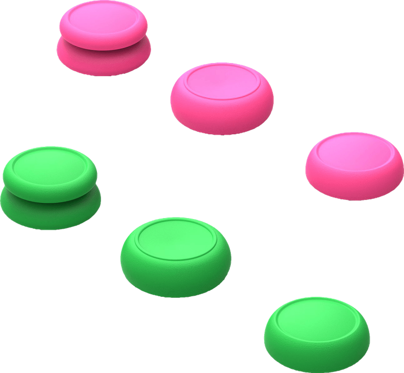 Skull & Co. Nintendo Switch Joy-Con Controller Thumb Grips Set - Neon Pink / Neon Green (NS /