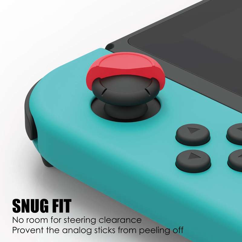 Skull & Co. Nintendo Switch Joy-Con Controller Thumb Grips Set - Neon Red / Neon Blue (NS /