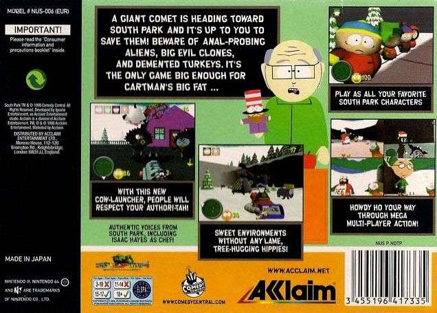 South Park (Cart Only)(N64)(Pwned) - Acclaim 130G
