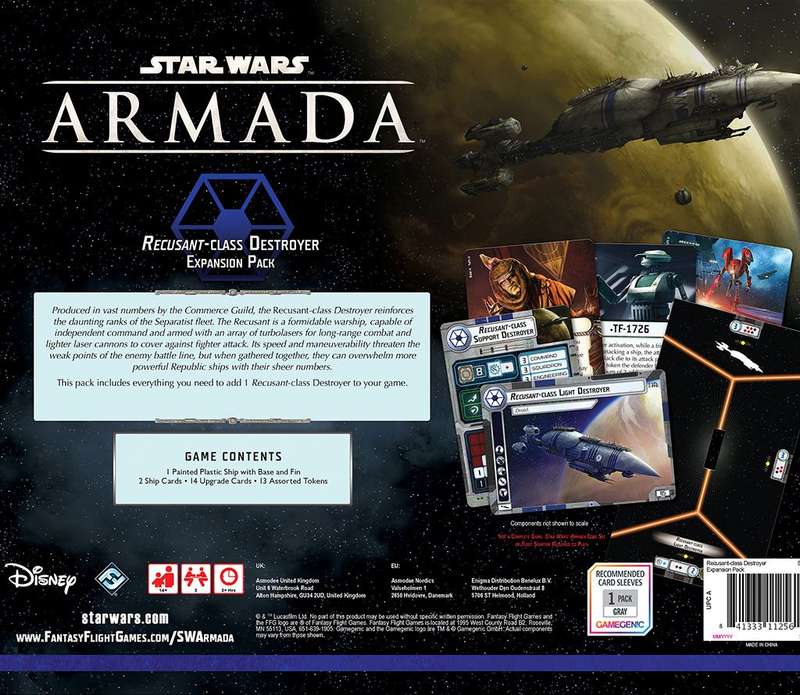 Star Wars: Armada - Recusant-class Destroyer Expansion Pack (New) - Fantasy Flight Games 1500G