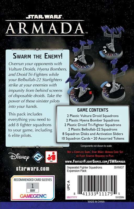 Star Wars: Armada - Separatist Fighter Squadrons Expansion Pack (New) - Fantasy Flight Games 350G