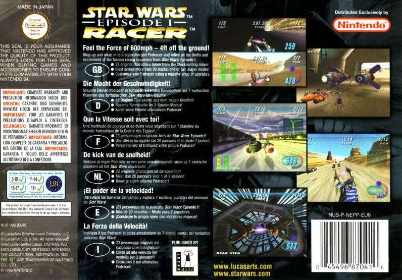 Star Wars: Episode I - Racer (Cart Only)(N64)(Pwned) - Lucasarts Games 130G
