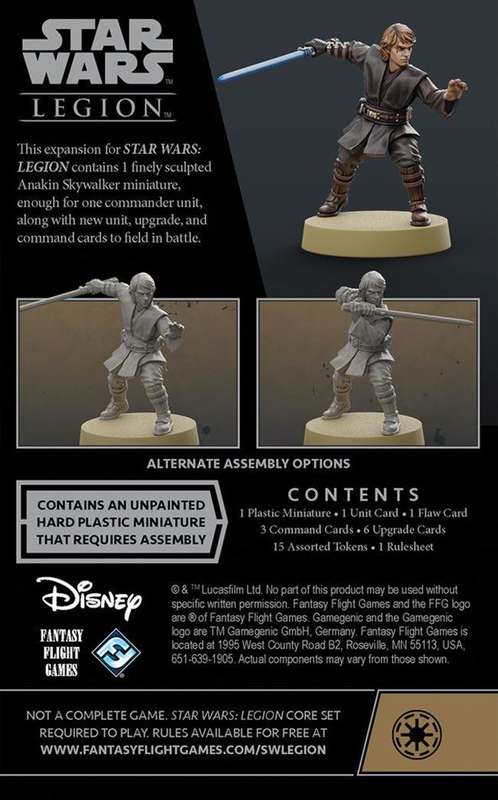Star Wars: Legion - Anakin Skywalker Commander Expansion (New) - Fantasy Flight Games 400G
