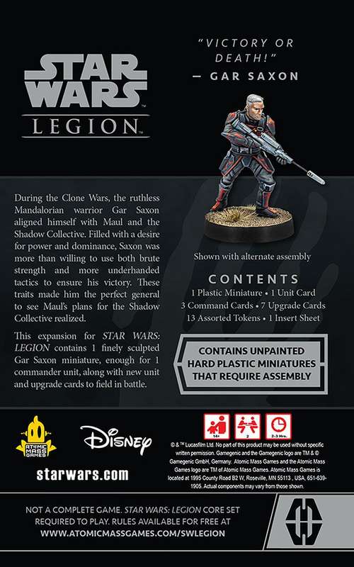 Star Wars: Legion - Gar Saxon Commander Expansion (New) - Asmodee 400G