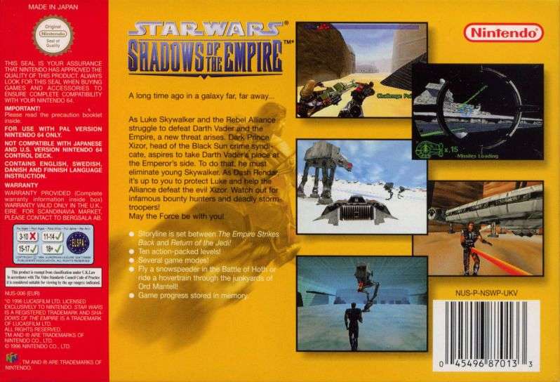 Star Wars: Shadows of the Empire (Cart Only)(N64)(Pwned) - Nintendo 130G