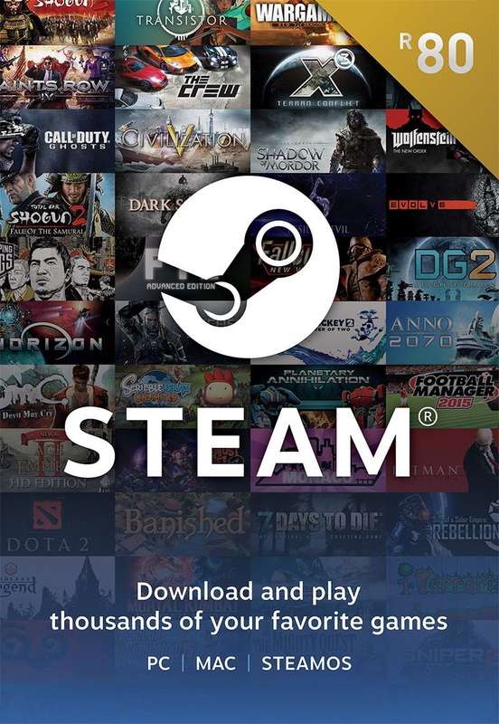 Steam Wallet: R80 Top Up Voucher [Digital Code] - Steam