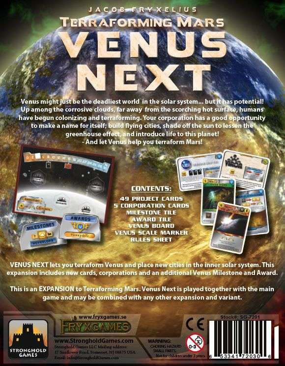 Terraforming Mars: Venus Next Expansion (New) - Stronghold Games 900G