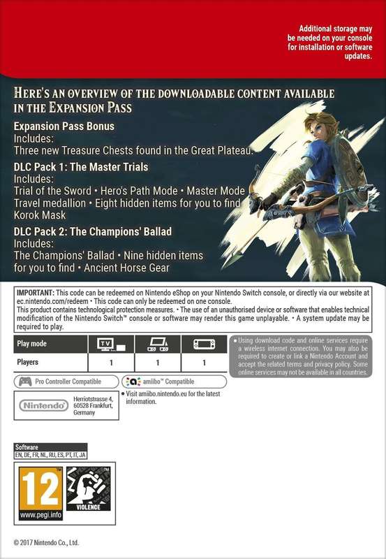 Legend of Zelda, The: Breath of the Wild - Expansion Pass [Digital Code](NS / Switch)(New) -