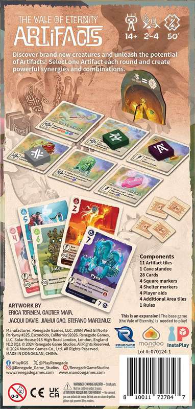Vale of Eternity, The: Artifacts Expansion (New) - Renegade Game Studios 500G