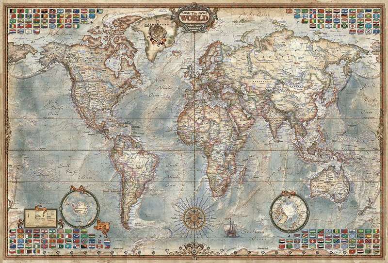 The World: Executive Map - 4000 Piece Puzzle (New) - Educa Borras 2500G