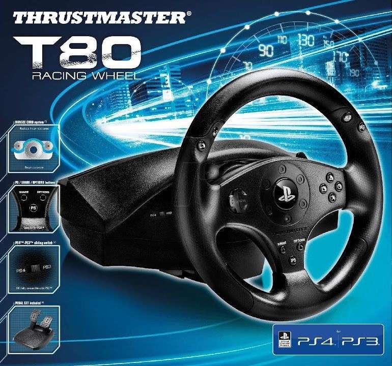 Thrustmaster T80 Racing Wheel (PC / PS3 / PS4)(New) - Thrustmaster 4000G