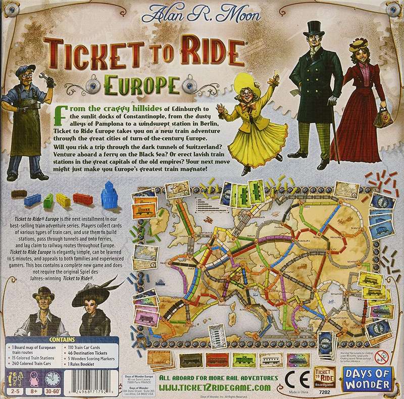 Ticket to Ride: Europe (New) - Days of Wonder 1000G