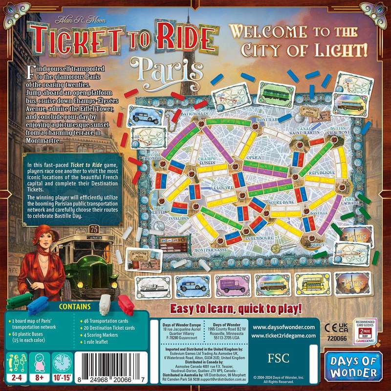 Ticket to Ride: Paris (New) - Days of Wonder 650G