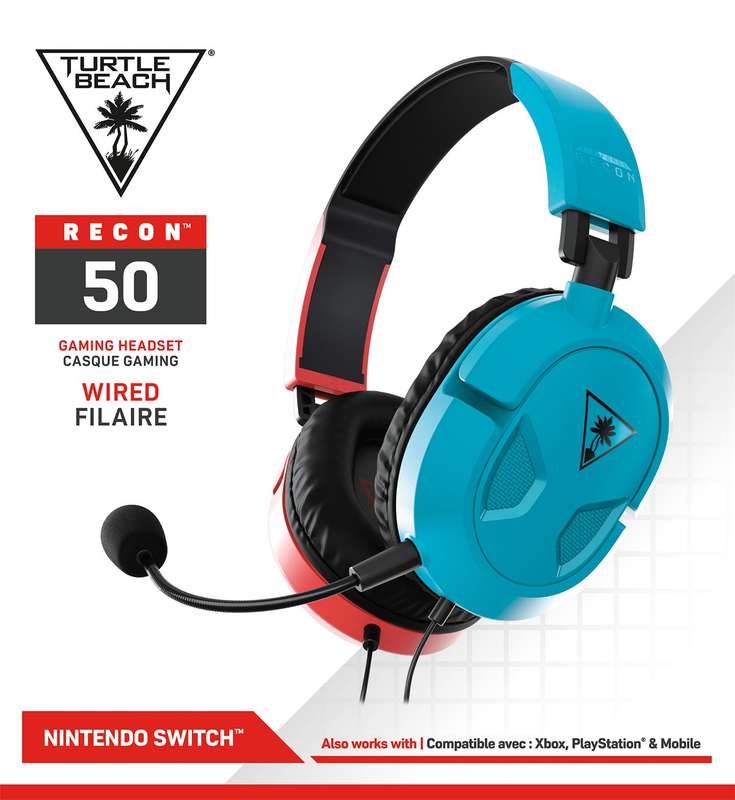 Turtle Beach Ear Force Recon 50 Stereo Gaming Headset - Red / Blue (PC / PS4 / PS5 / Switch / Xbox