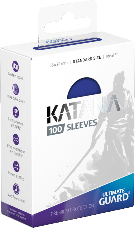 Ultimate Guard Katana 100 Standard Size Sleeves - Blue (New) - Ultimate Guard 100G