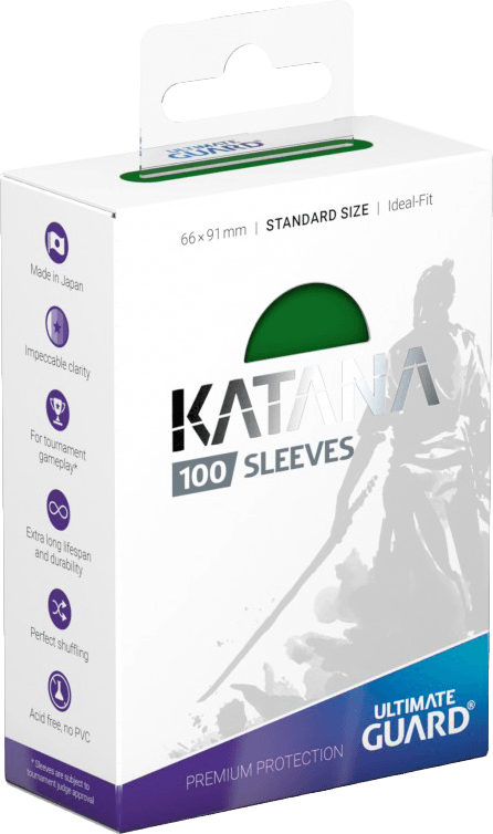 Ultimate Guard Katana 100 Standard Size Sleeves - Green (New) - Ultimate Guard 100G
