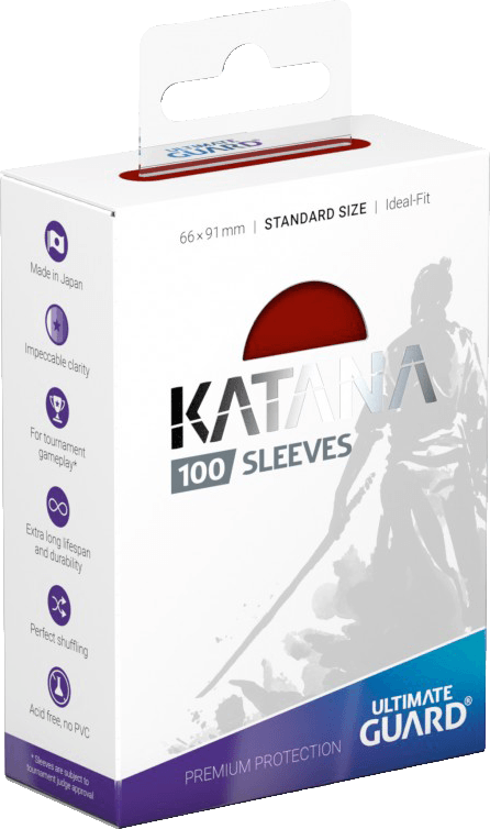 Ultimate Guard Katana 100 Standard Size Sleeves - Red (New) - Ultimate Guard 100G