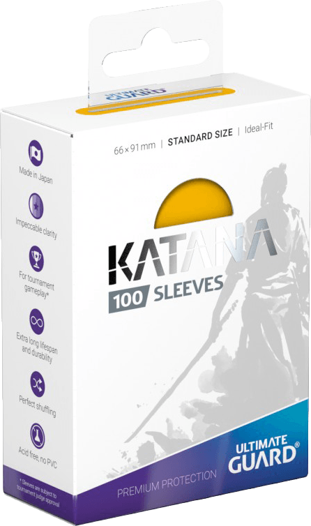 Ultimate Guard Katana 100 Standard Size Sleeves - Yellow (New) - Ultimate Guard 100G
