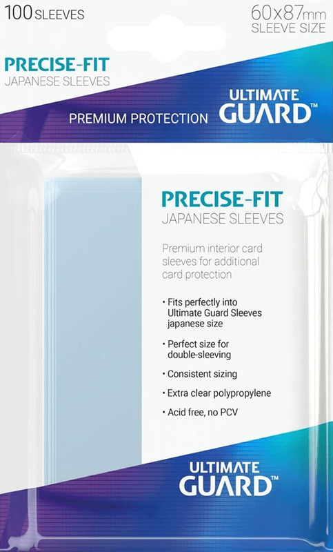 Ultimate Guard Precise-Fit - 100 Japanese Size Card Sleeves - Clear (New) - Ultimate Guard 60G