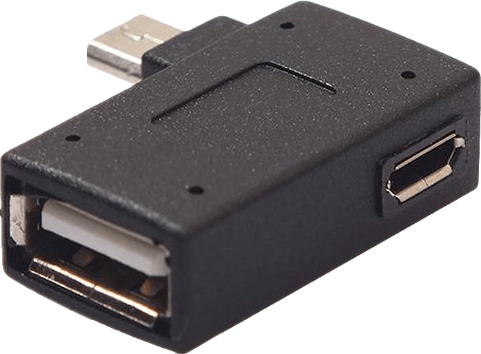 USB Micro Male to USB Female Host OTG Adapter with External USB Power Input - USB 2.0 (New) -