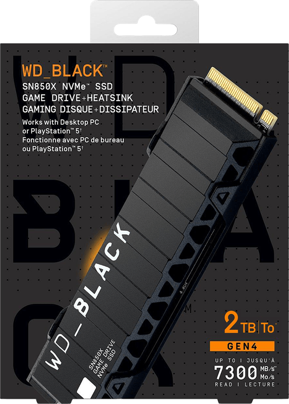 2TB WD_BLACK NVMe M.2 SSD with Heatsink - SN850X (PC / PS5)(New) - Western Digital 250G