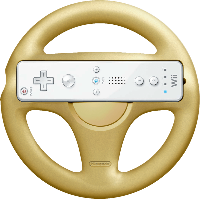 Wii Steering Wheel - Gold *See Note* (Wii)(Pwned) - Nintendo 200G