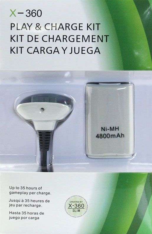 Play & Charge Kit - Generic White (Xbox 360)(New) - Various 175G