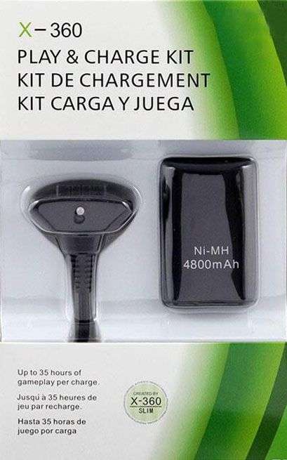 Play & Charge Kit - Generic Black (Xbox 360)(New) - Various 175G