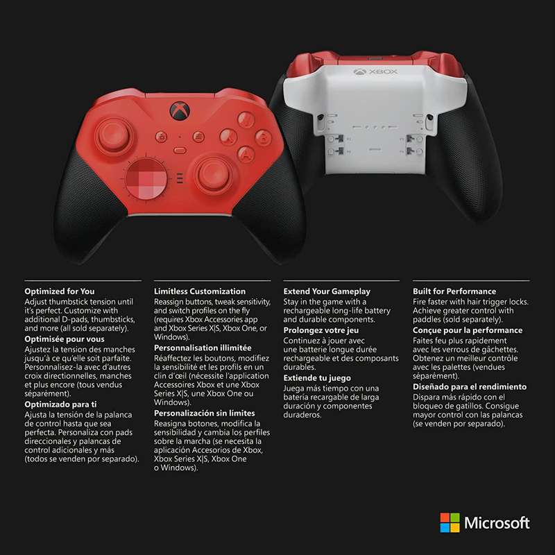 Xbox Elite Wireless Controller Series 2 - Red Core Edition (PC / Xbox One / Xbox Series)(New) -