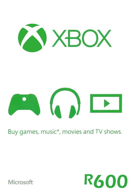 Xbox Live Gift Card - R600 [Digital Code] - Microsoft Game Studios