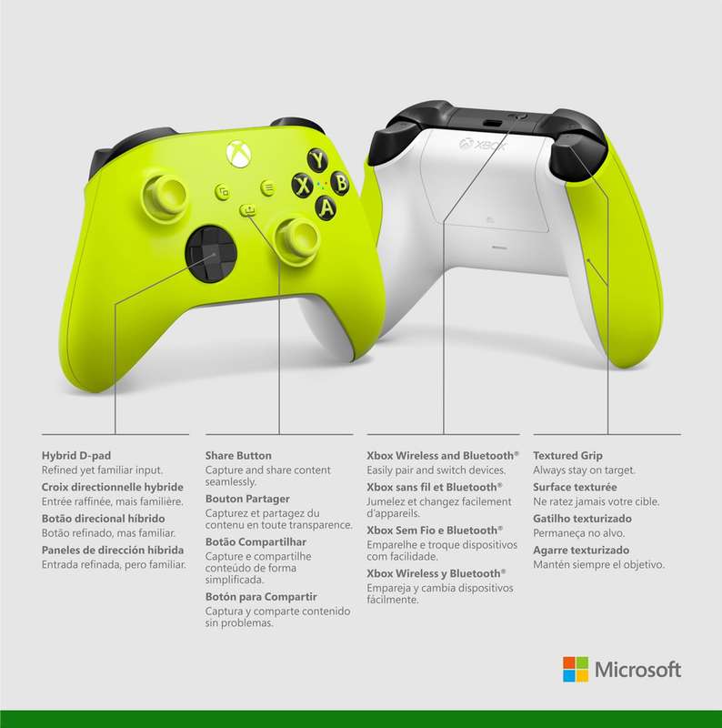 Xbox Wireless Controller - Electric Volt (Xbox Series)(New) - Microsoft / Xbox Game Studios 1000G