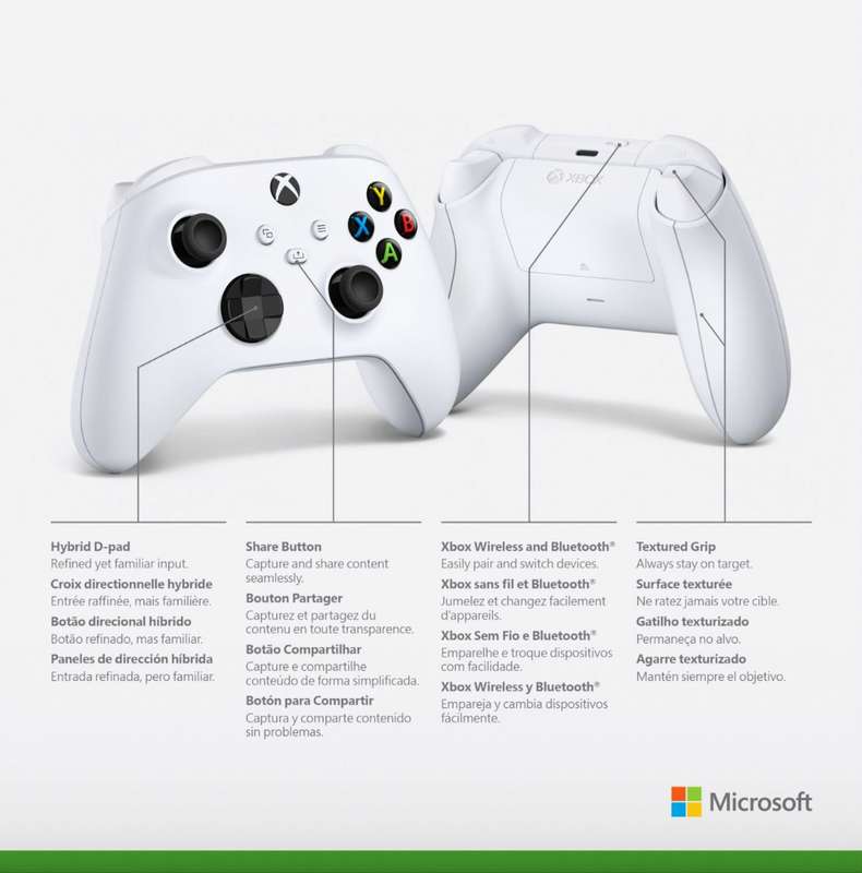 Xbox Wireless Controller - Robot White (Xbox Series)(New) - Microsoft / Xbox Game Studios 1000G