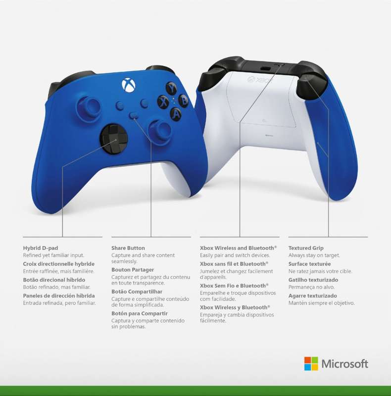 Xbox Wireless Controller - Shock Blue (Xbox Series)(New) - Microsoft / Xbox Game Studios 1000G