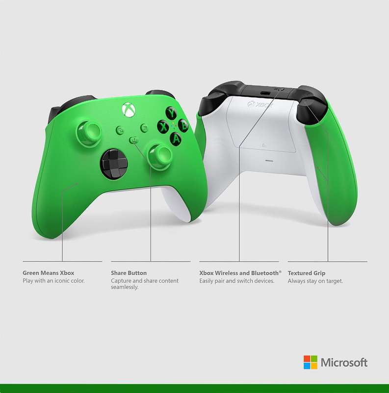 Xbox Wireless Controller - Velocity Green (Xbox Series)(New) - Microsoft / Xbox Game Studios 1000G