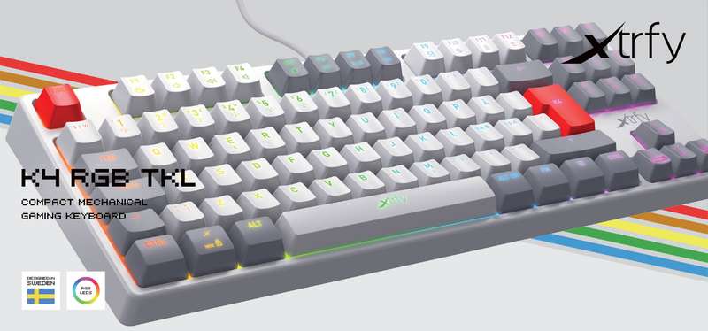 Xtrfy K4 RGB TKL Mechanical Gaming Keyboard - Retro Edition (PC)(New) - XTRFY 1500G