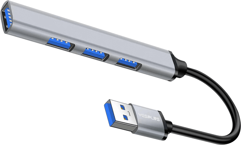 YesPlus 4 Port OTG + USB 3.0 Hub - Black/Silver YS-1404 (New) - YesPlus 200G