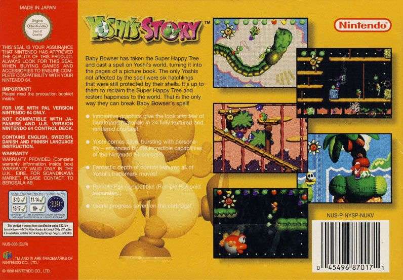 Yoshi's Story (Cart Only)(N64)(Pwned) - Nintendo 130G