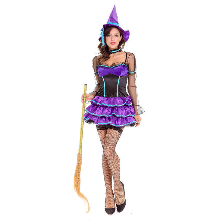 Women's Adult Purple Witch Halloween Costume N14623
