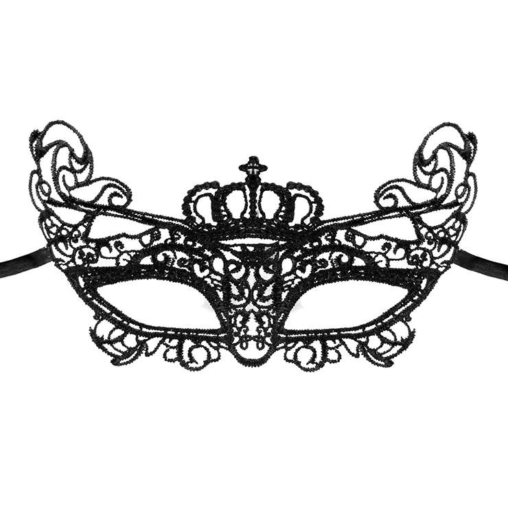 Women's Sexy Crown Masquerade Party Fancy Black Lace Mask Halloween MS11767