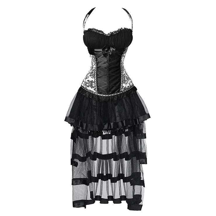 Charming Vintage Burlesque Dancing Corset Skirt Set N12257