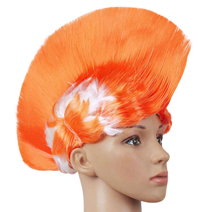 Funny Colorful Cockscomb Hair Modeling Punk Headdress Halloween Carnival Party Wig MS19666