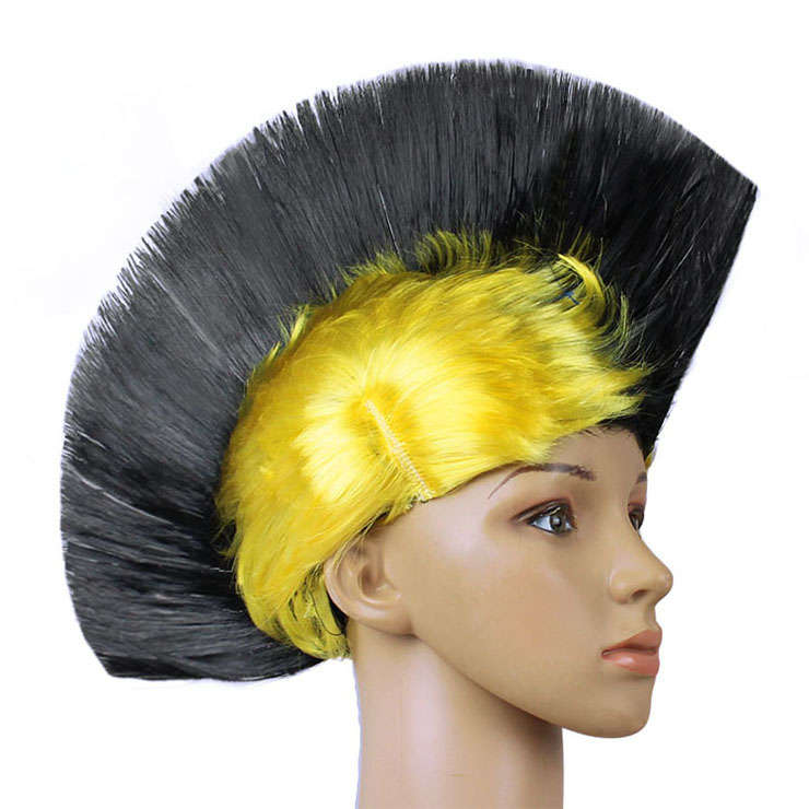 Funny Colorful Cockscomb Hair Modeling Punk Headdress Halloween Carnival Party Wig MS19674