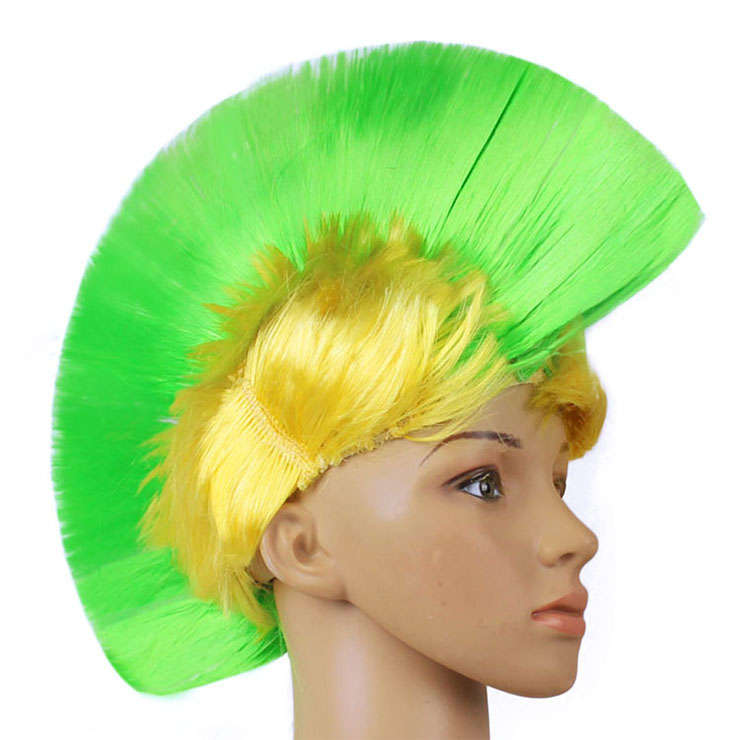 Funny Colorful Cockscomb Hair Modeling Punk Headdress Halloween Carnival Party Wig MS19677