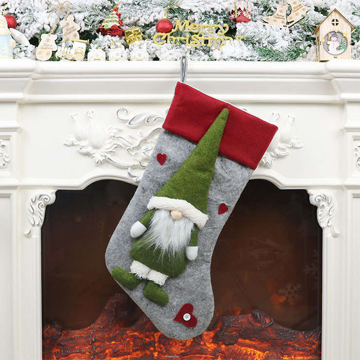 Cute Faceless Santa Christmas Socks Gift Bag Ornament Accessory XT19834