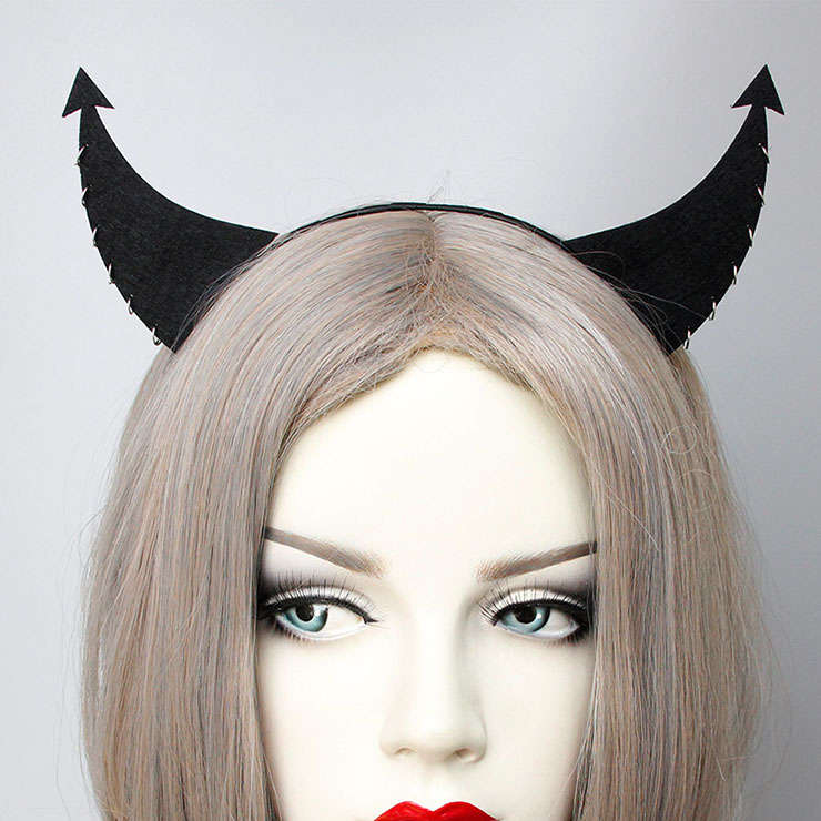 Gothic Demon's Horns Halloween Party Decorations Headband J21519