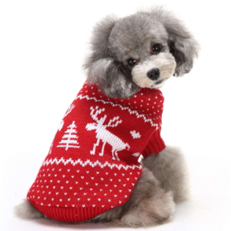Christmas Themed Festive Reindeer Dog Sweater N12275