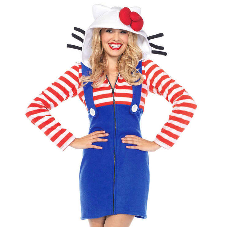 Women's Fairy Tale Kitty Cat Cosplay Halloween Adult Costume N16125