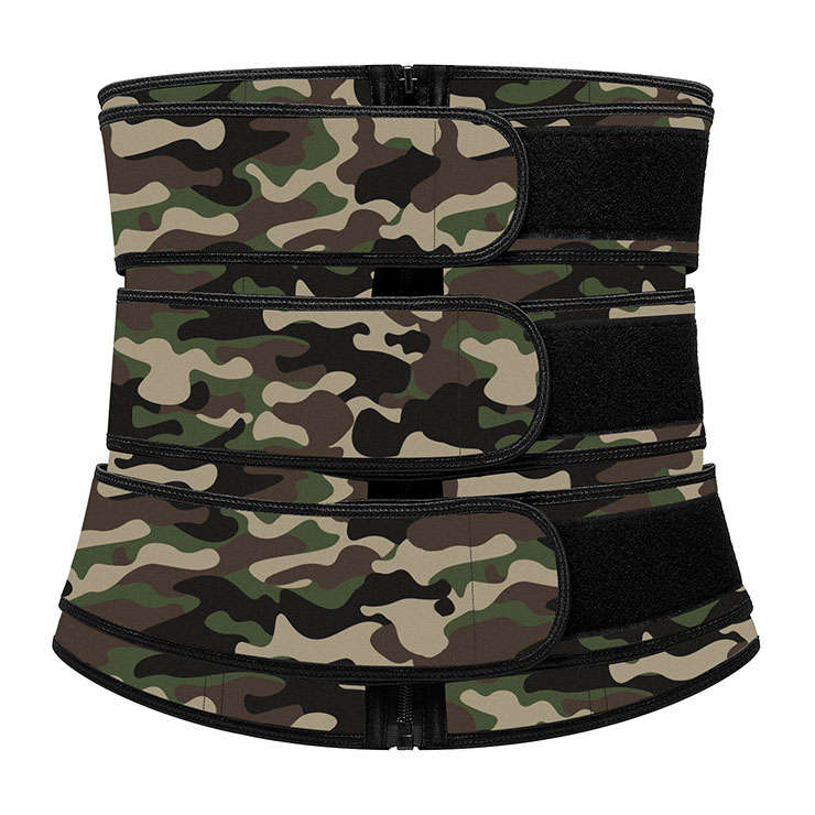 Fashion Camouflage-green Neoprene Velcro Sports Waist Trimmer Bones Body Shaper Belt N20905