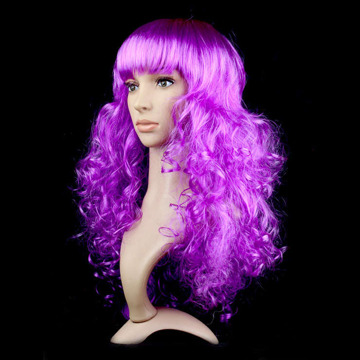 Women's Fashion Purple Masquerade Long Wig Sexy Party Small Wave Wig MS16092